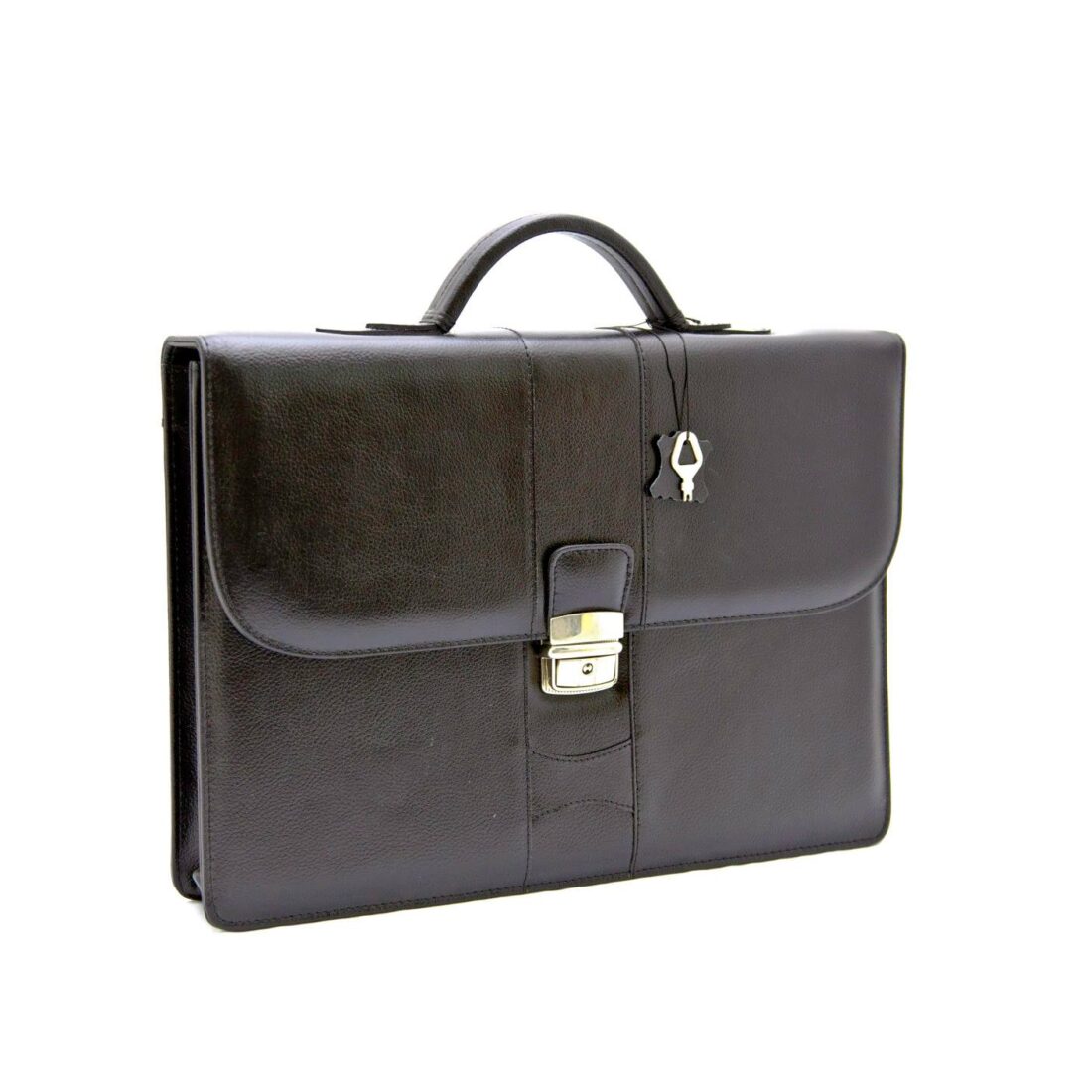 Cartable Porte-documents En Cuir Et Peau - Fabriqué En France - Taille Moyenne - Occasion Très Bon état